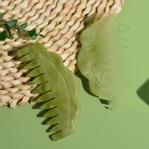 Jade Hair Combs for Women's Scalp Care and Massage