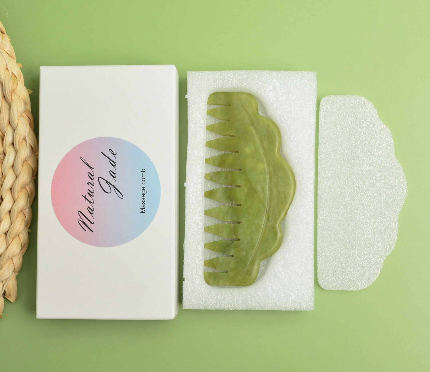 Jade Hair Combs for Women's Scalp Care and Massage